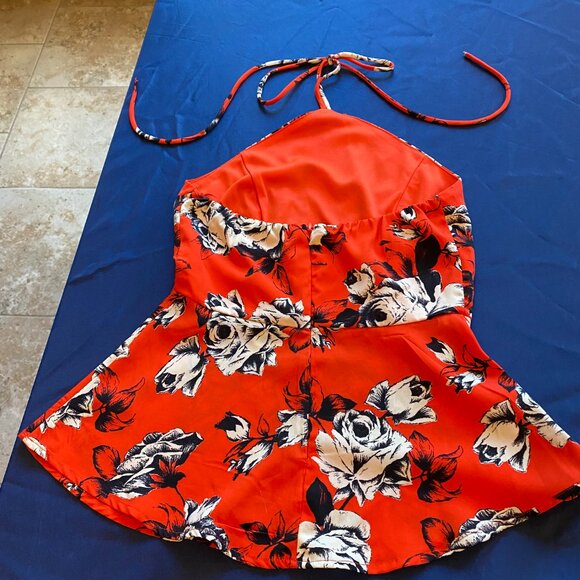 LULUS Halter Neck Floral Print Sleeveless Mini Dress Size XS - Picture 6 of 7